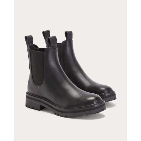 Everlane The Lug Chelsea Boots in Black Leather 10 New Womens Ankle Booties - Picture 1 of 14
